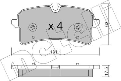 Metelli 22-1261-0 - Тормозные колодки, дисковые, комплект autosila-amz.com