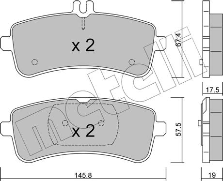 Metelli 22-1200-0 - Тормозные колодки, дисковые, комплект autosila-amz.com