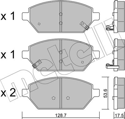 Metelli 22-1211-0 - Тормозные колодки, дисковые, комплект autosila-amz.com