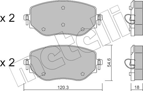 Metelli 22-1225-0 - Тормозные колодки, дисковые, комплект autosila-amz.com