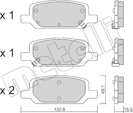 Metelli 22-1278-0 - Тормозные колодки, дисковые, комплект autosila-amz.com