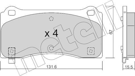 Metelli 22-1277-0 - Тормозные колодки, дисковые, комплект autosila-amz.com