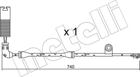 Metelli SU.195 - Сигнализатор, износ тормозных колодок autosila-amz.com