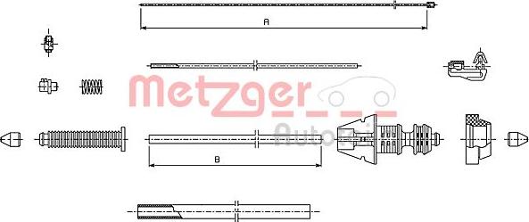 Metzger 493.1 - Тросик газа autosila-amz.com