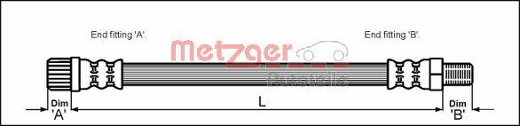Metzger 4114635 - Тормозной шланг autosila-amz.com