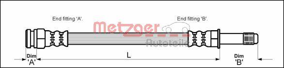 Metzger 4114800 - Тормозной шланг autosila-amz.com