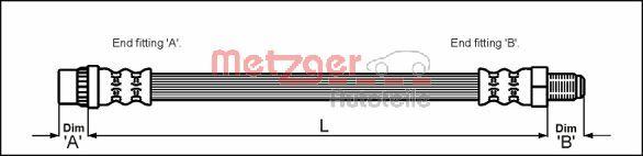 Metzger 4114771 - Тормозной шланг autosila-amz.com