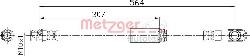 Metzger 4116203 - Тормозной шланг autosila-amz.com