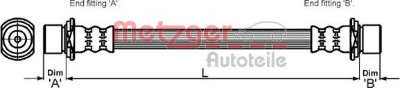 Metzger 4110023 - Тормозной шланг autosila-amz.com