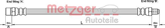 Metzger 4110257 - Тормозной шланг autosila-amz.com