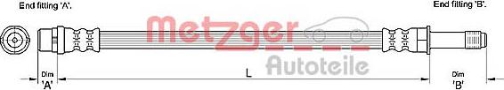 Metzger 4110280 - Тормозной шланг autosila-amz.com