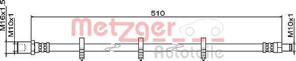 Metzger 4111486 - Тормозной шланг autosila-amz.com