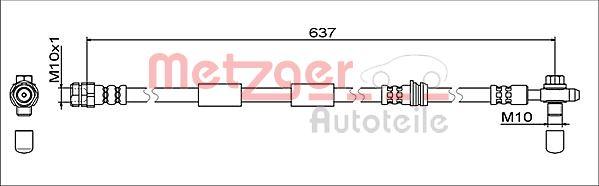 Metzger 4111475 - Тормозной шланг autosila-amz.com