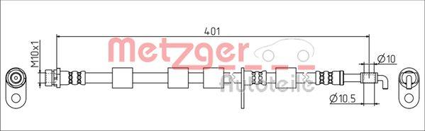 Metzger 4111556 - Тормозной шланг autosila-amz.com