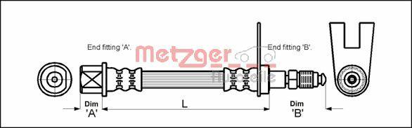 Metzger 4111160 - Тормозной шланг autosila-amz.com