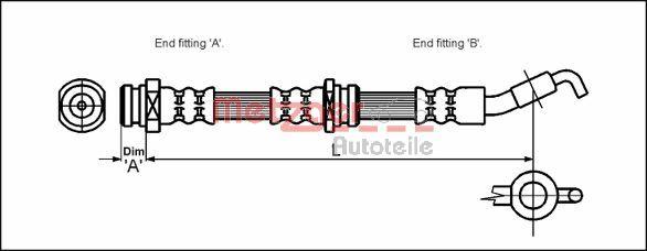 Metzger 4113326 - Тормозной шланг autosila-amz.com