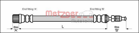 Metzger 4113261 - Тормозной шланг autosila-amz.com