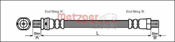 Metzger 4112507 - Тормозной шланг autosila-amz.com