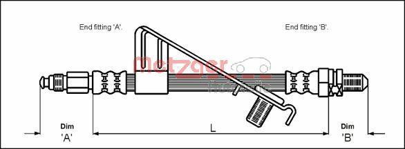 Metzger 4112528 - Тормозной шланг autosila-amz.com