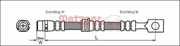 Metzger 4112825 - Тормозной шланг autosila-amz.com