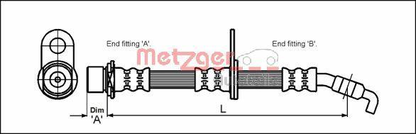 Metzger 4112200 - Тормозной шланг autosila-amz.com