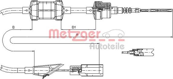 Metzger 412.11 - Трос, управление сцеплением autosila-amz.com