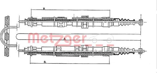 Metzger 431.3 - Тросик, cтояночный тормоз autosila-amz.com