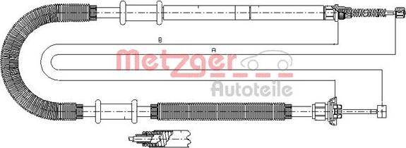 Metzger 641.12 - Тросик, cтояночный тормоз autosila-amz.com