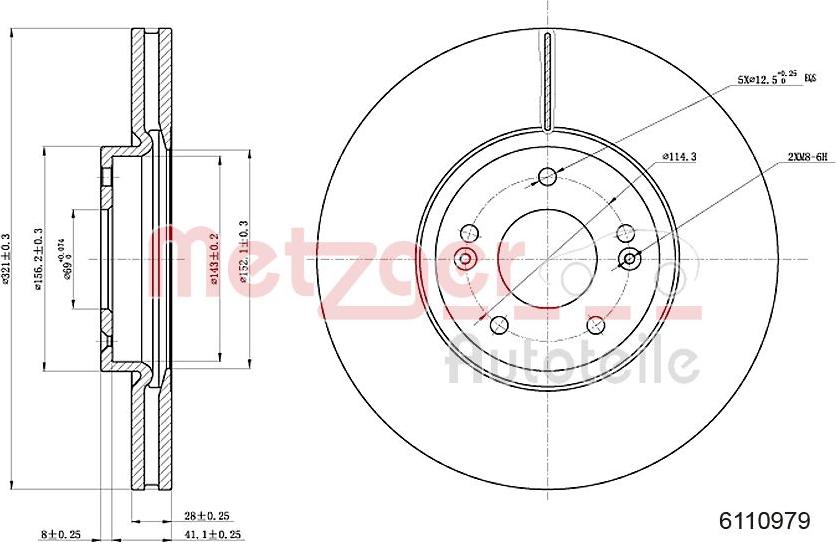 Metzger 6110979 - Тормозной диск autosila-amz.com