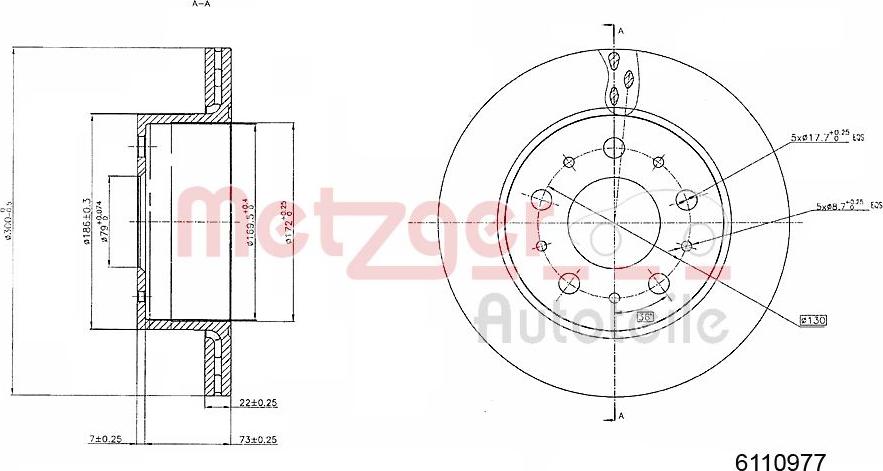 Metzger 6110977 - Тормозной диск autosila-amz.com