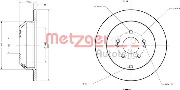Metzger 6110460 - Тормозной диск autosila-amz.com