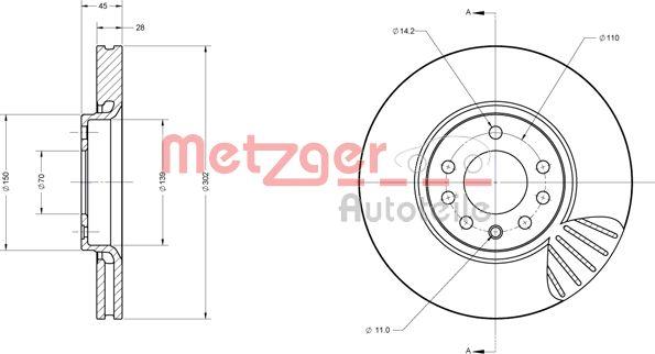 Metzger 6110404 - Тормозной диск autosila-amz.com