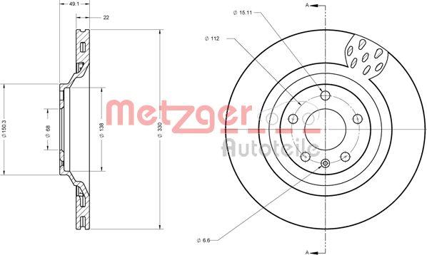 Metzger 6110437 - Тормозной диск autosila-amz.com