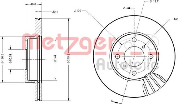 Metzger 6110470 - Тормозной диск autosila-amz.com