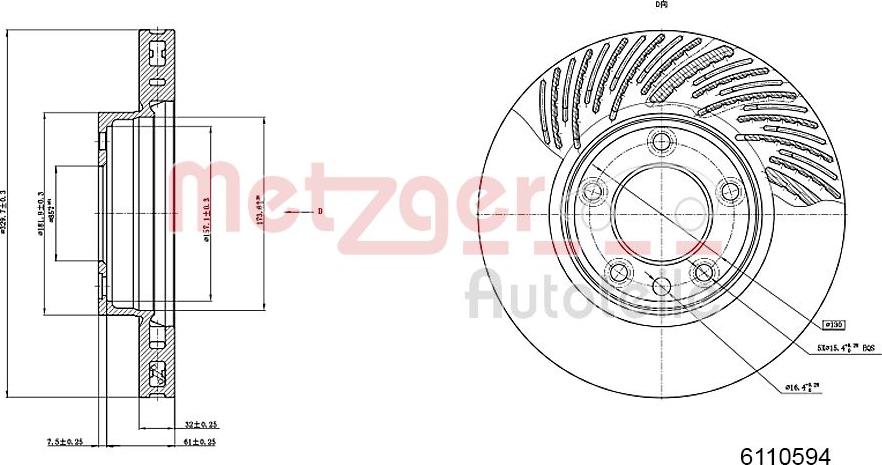 Metzger 6110594 - Тормозной диск autosila-amz.com