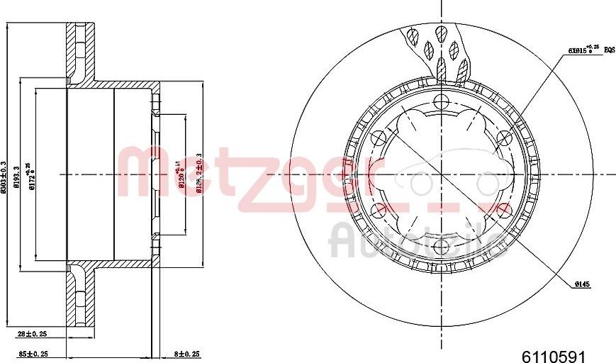 Metzger 6110591 - Тормозной диск autosila-amz.com