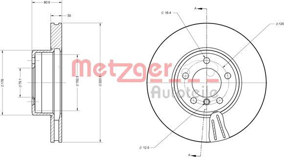 Metzger 6110597 - Тормозной диск autosila-amz.com