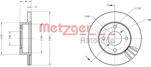 Metzger 6110500 - Тормозной диск autosila-amz.com