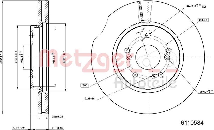 Metzger 6110584 - Тормозной диск autosila-amz.com