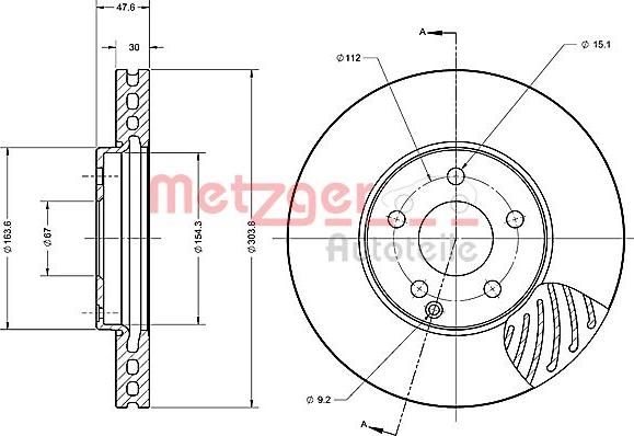 Metzger 6110587 - Тормозной диск autosila-amz.com