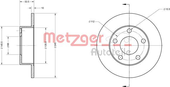 Metzger 6110532 - Тормозной диск autosila-amz.com