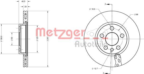 Metzger 6110528 - Тормозной диск autosila-amz.com
