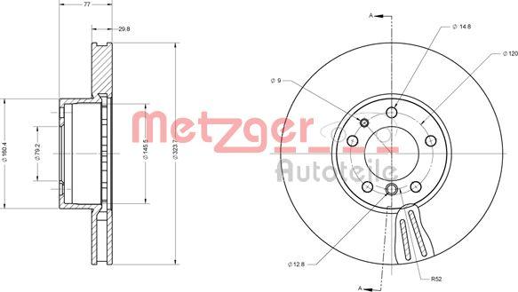 Metzger 6110522 - Тормозной диск autosila-amz.com