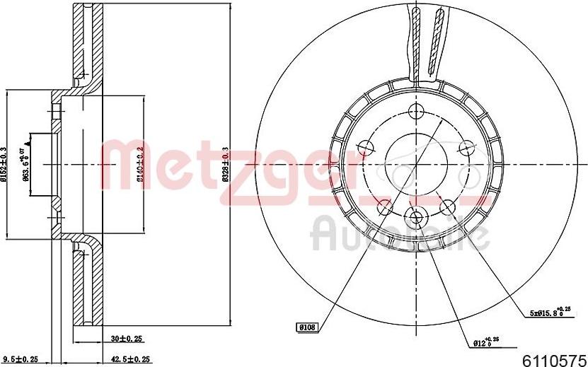 Metzger 6110575 - Тормозной диск autosila-amz.com