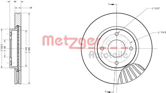 Metzger 6110578 - Тормозной диск autosila-amz.com