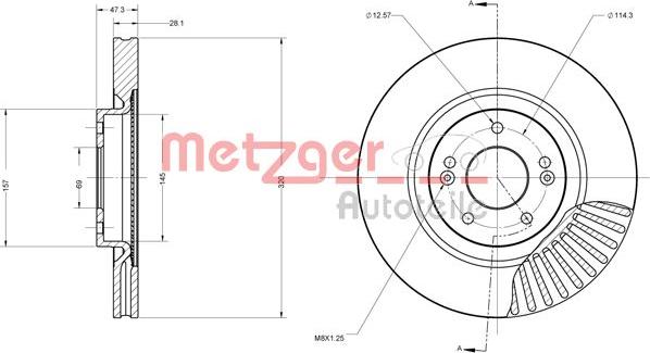 Metzger 6110695 - Тормозной диск autosila-amz.com