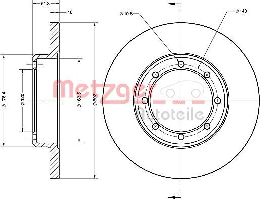 Metzger 6110686 - Тормозной диск autosila-amz.com