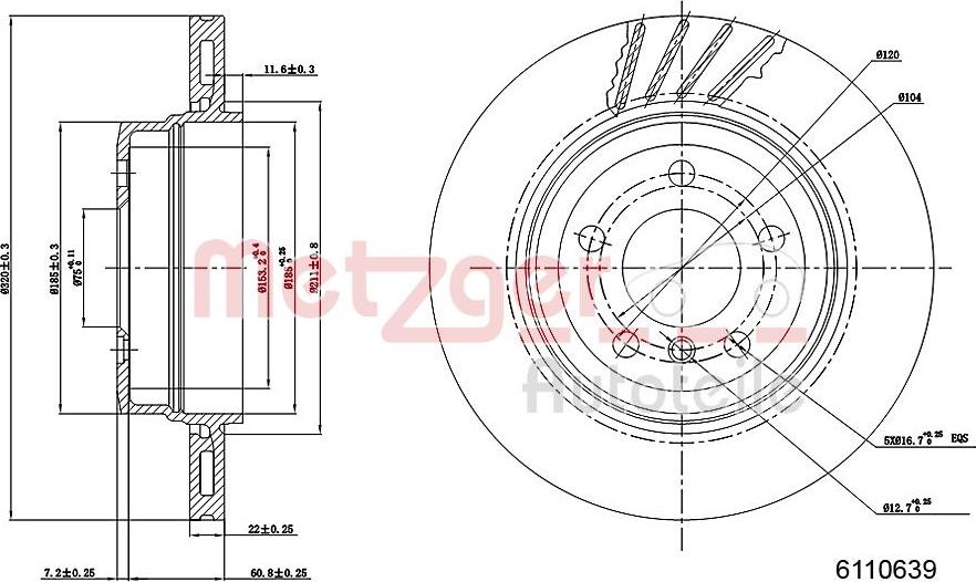 Metzger 6110639 - Тормозной диск autosila-amz.com