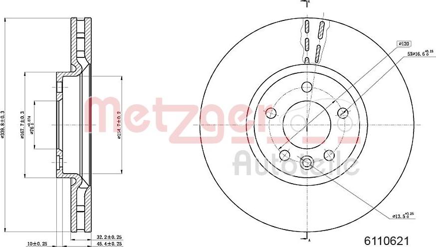 Metzger 6110621 - Тормозной диск autosila-amz.com