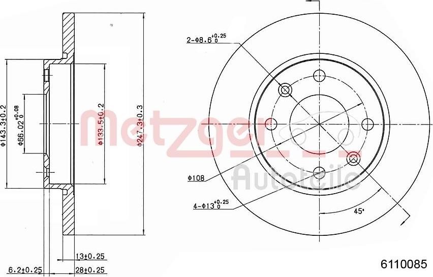 Metelli 23-0486 - Тормозной диск autosila-amz.com